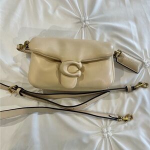 Coach Women's Pillow Tabby 18 Leather Shoulder Bag - Ivory